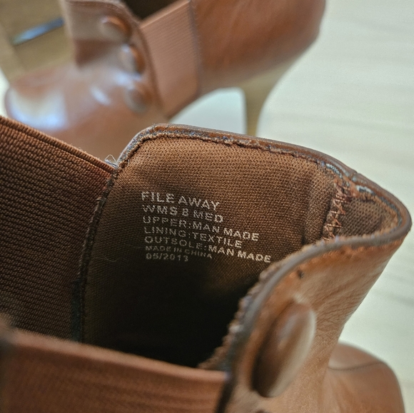 Unlisted Rust Colored Faux Leather Slip on Booties, high heeled, size 8 - Picture 7 of 8